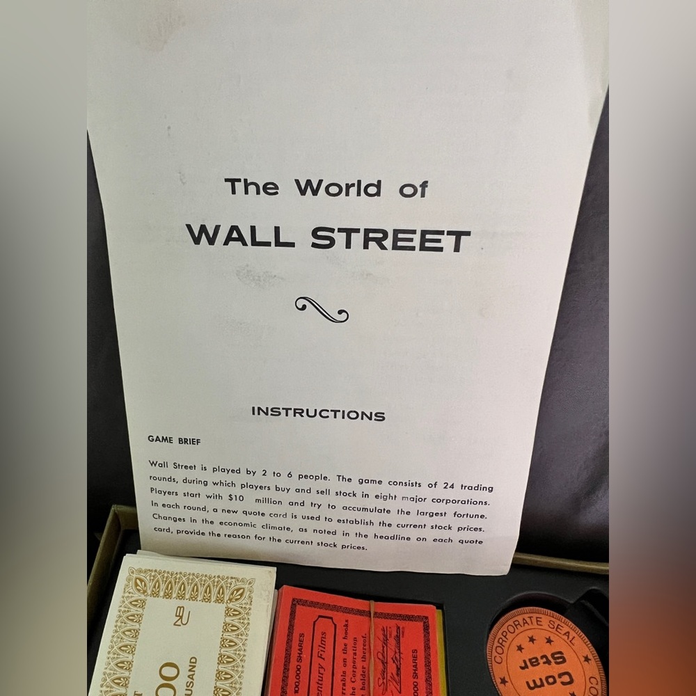 Antique 1969 Hasbro Board Game ~The World of Wall Street~NBC Game~Very Rare! 🎲